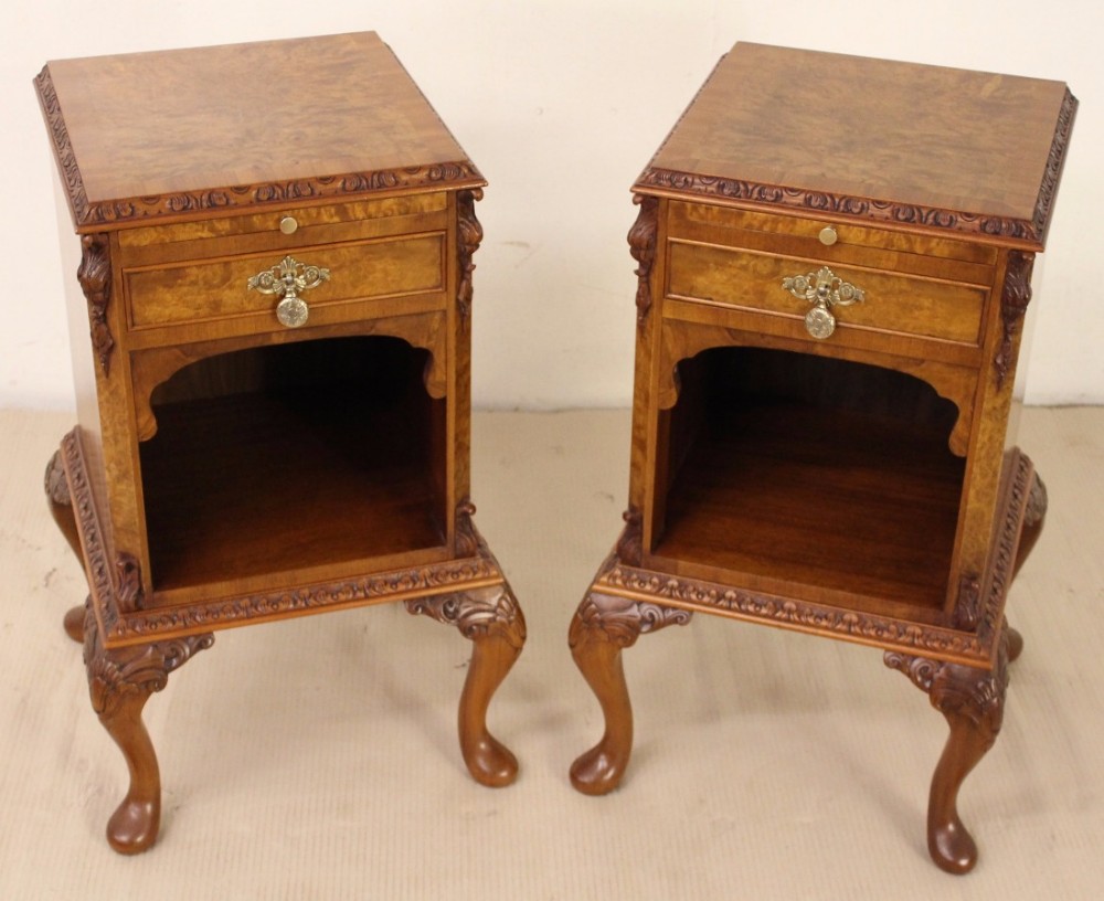 Pair of Burr Walnut Bedside Chests