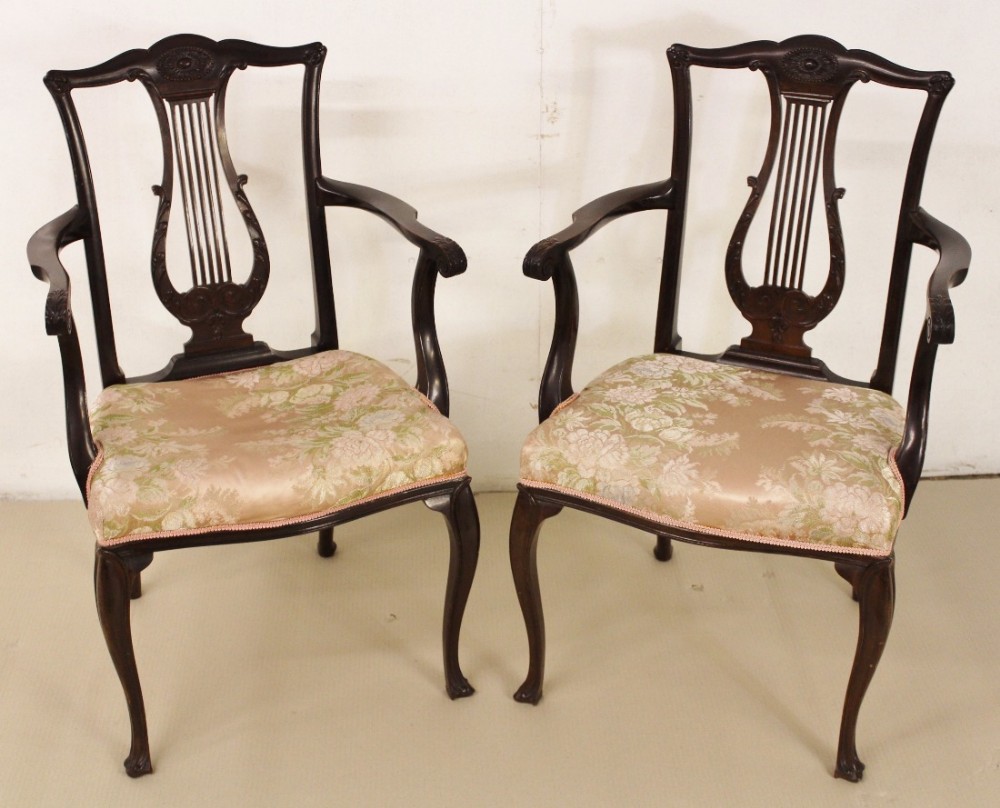 Pair of Mahogany Armchairs