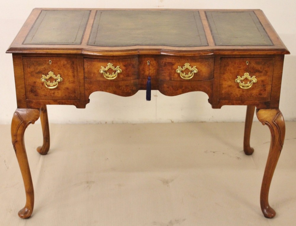 Serpentine Fronted Burr Walnut Writing Table
