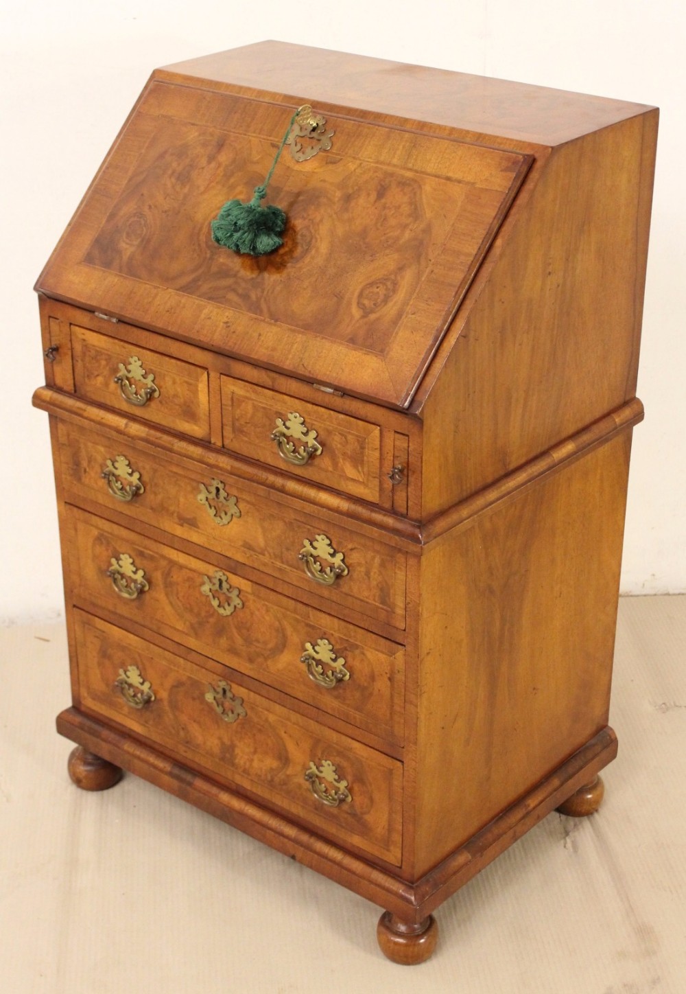 William and Mary Style Burr Walnut Bureau