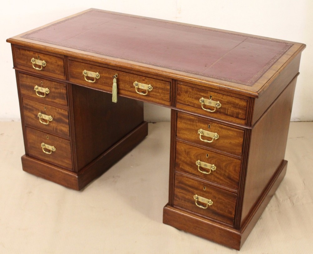 Edwardian Mahogany Pedestal Desk