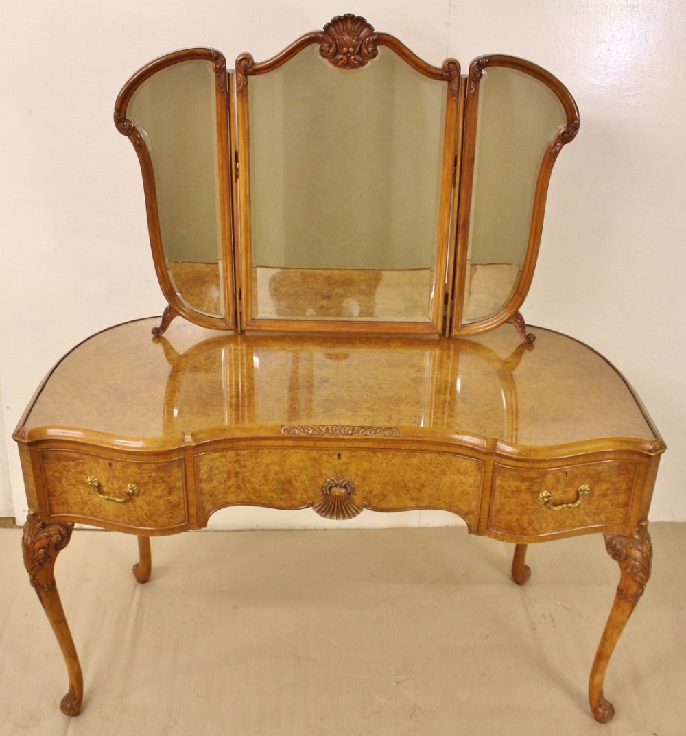 Burr Walnut Dressing Table by Hille of London