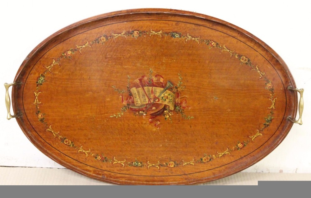 Painted Satinwood Tray