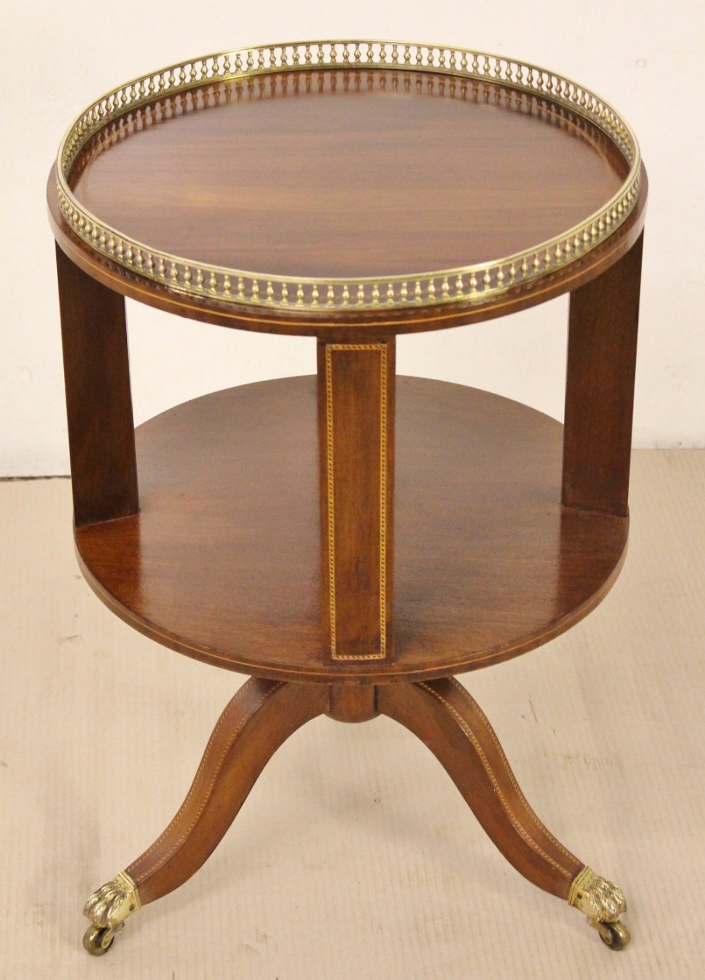 Round Inlaid Mahogany Revolving Bookcase