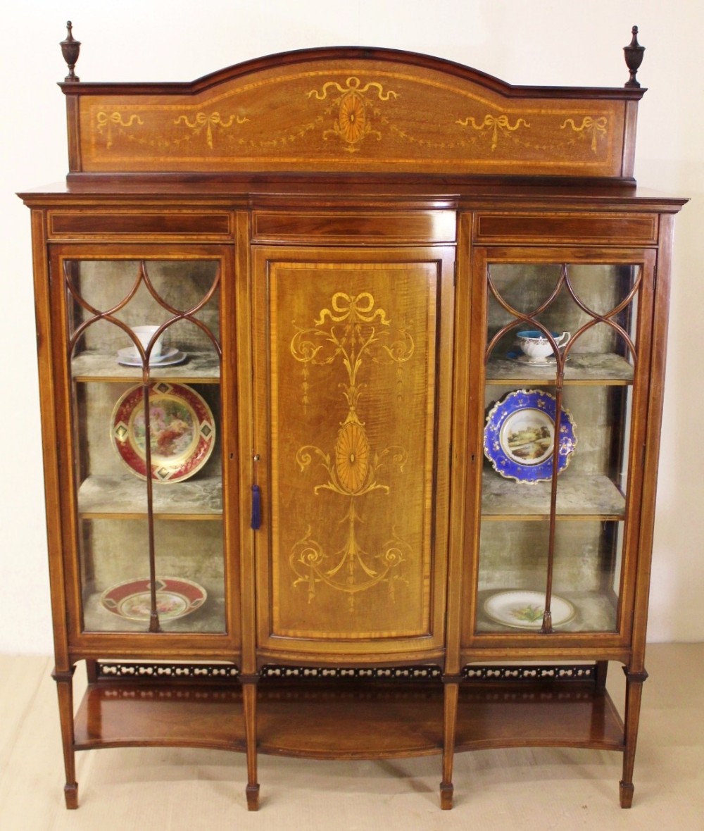Inlaid Mahogany Display Cabinet