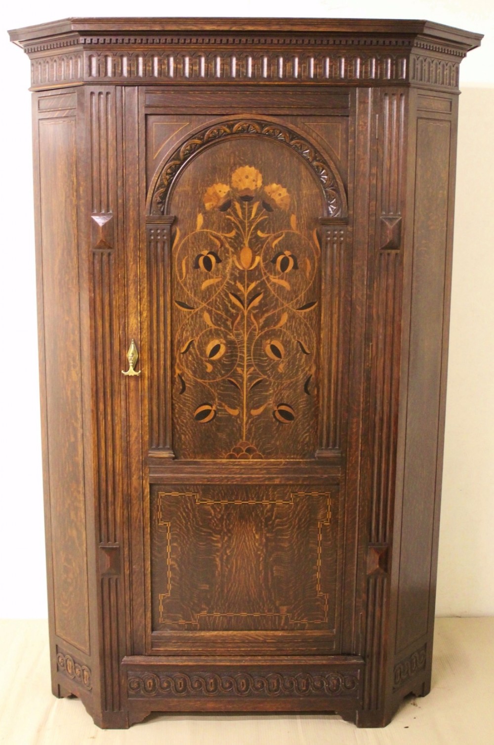 Shapland and Petter Inlaid Oak Wardrobe
