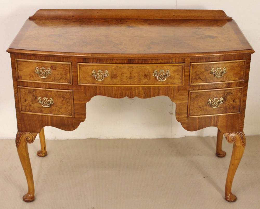 Bow Fronted Burr Walnut Table