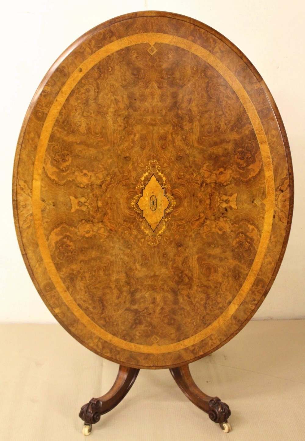 Victorian Inlaid Burr Walnut Loo Table