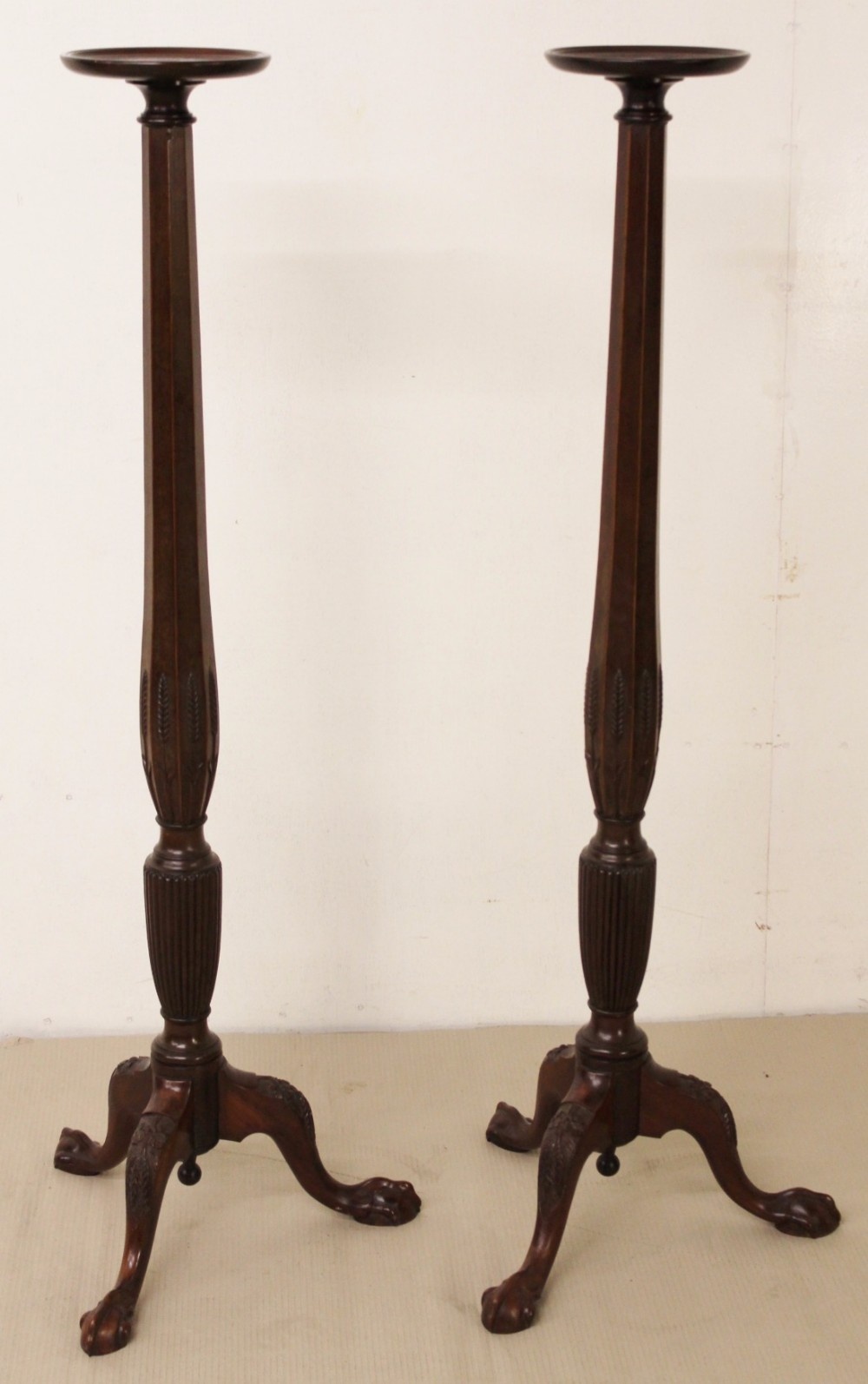 Pair of Mahogany Stands or Torcheres