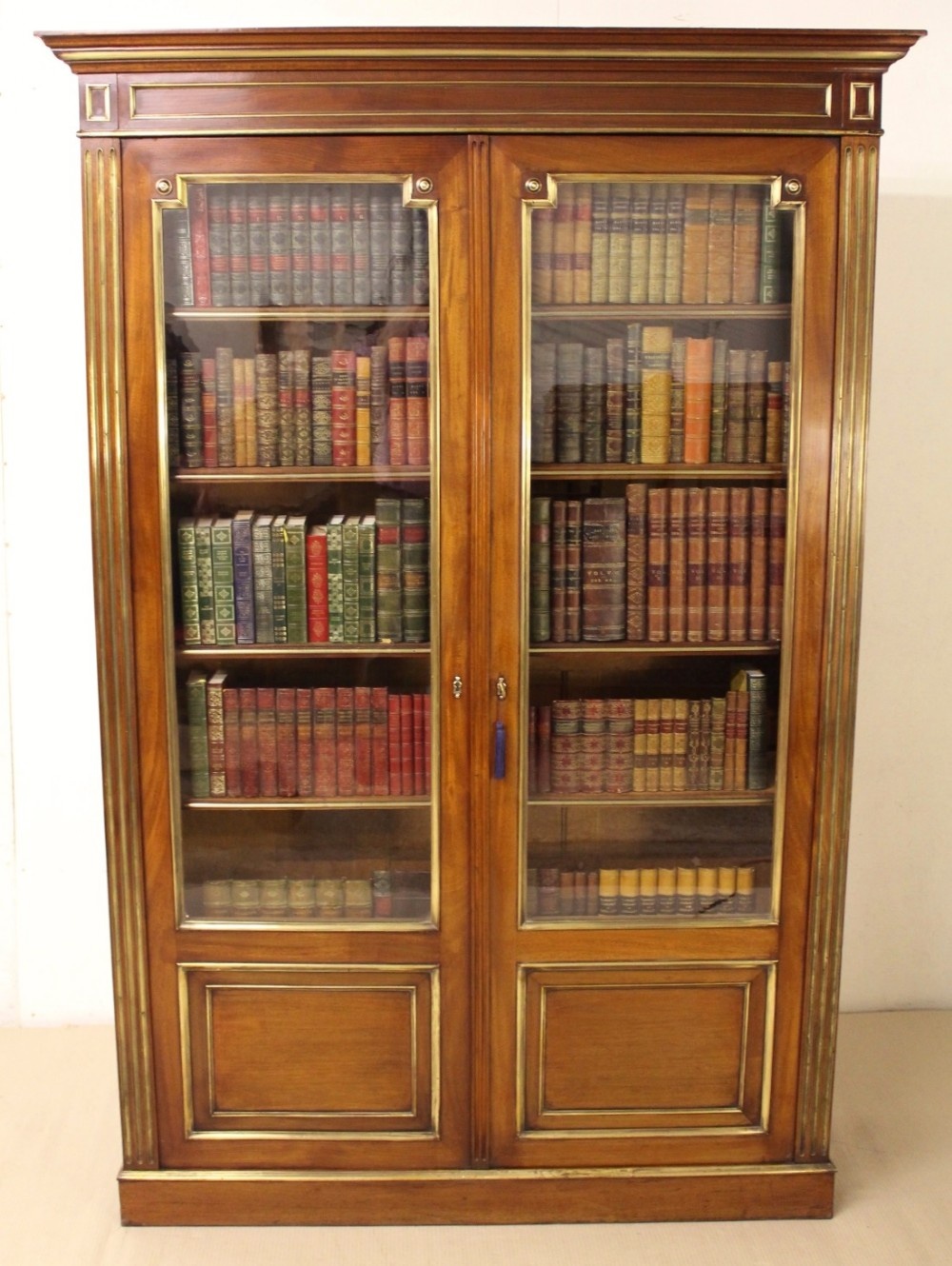 French Mahogany Brass Inlaid Bookcase