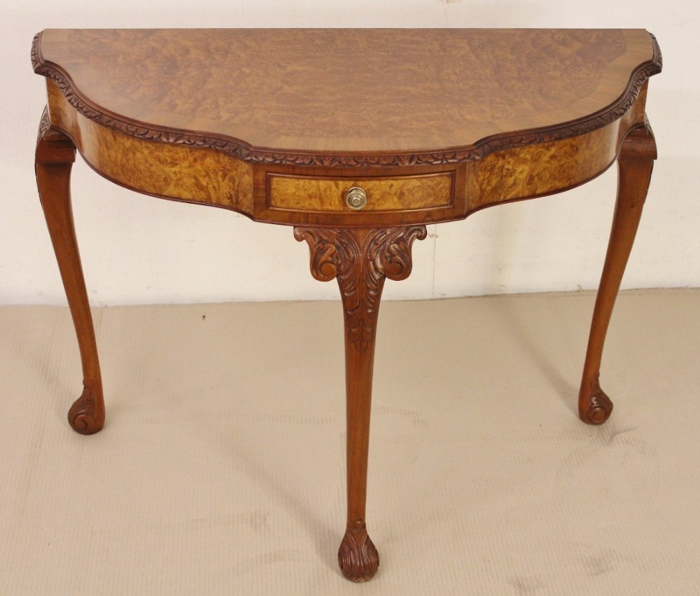 Burr Walnut Console Table