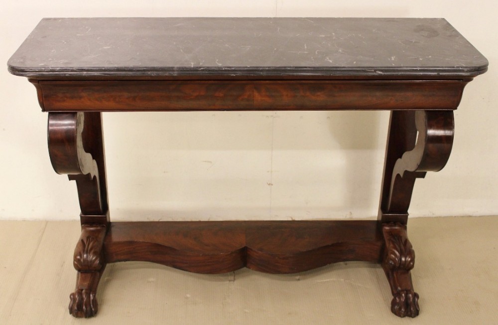 Marble Topped Mahogany Console Table