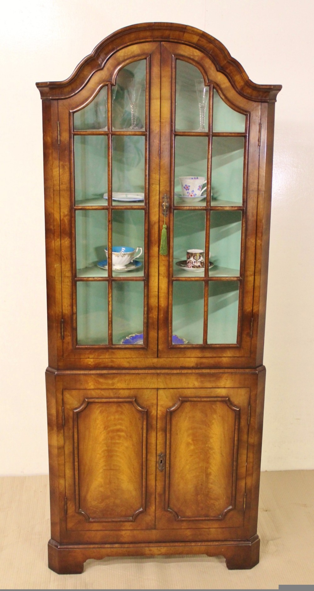 Burr Walnut Corner Cabinet