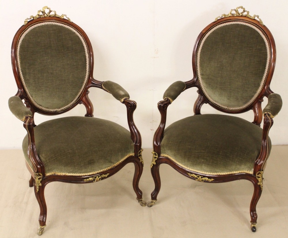 Pair of Rosewood Armcahirs