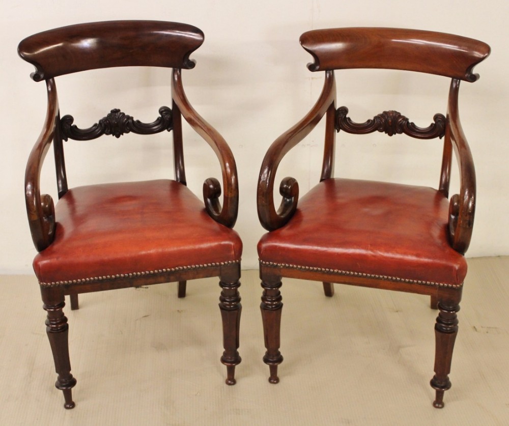Pair of William IV Mahogany Desk Chairs