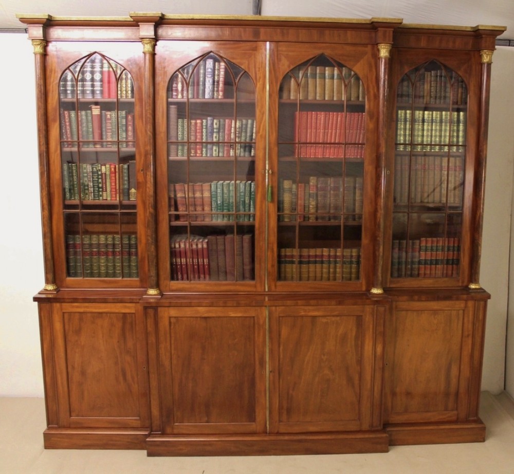 Victorian Mahogany Breakfront Bookcase