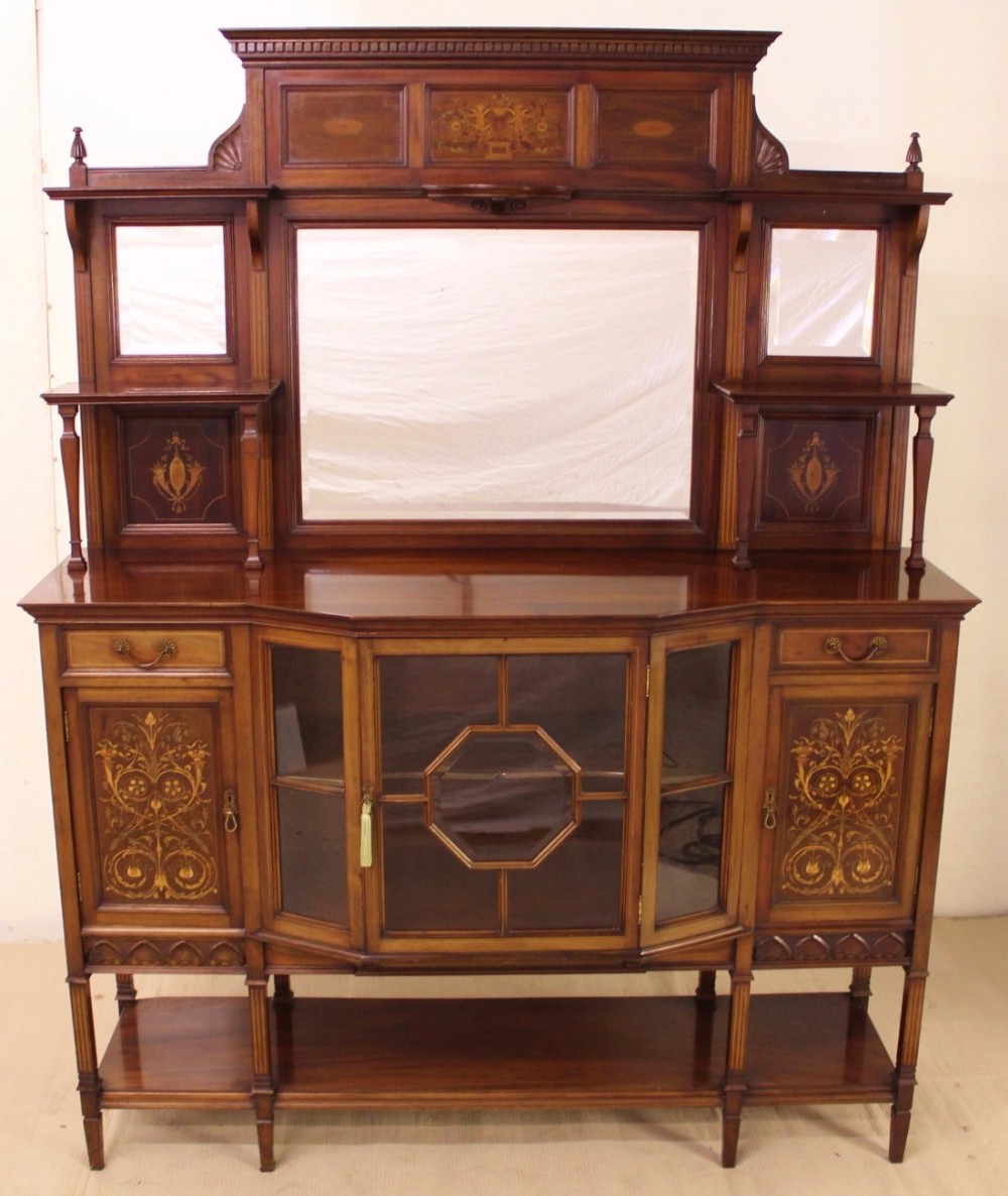 Late Victorian Inlaid Mahogany Parlour Cabinet