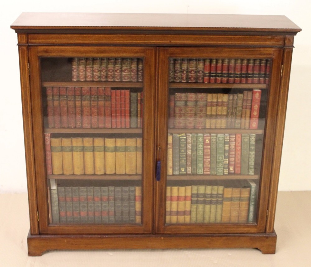 Inlaid Mahogany Glazed Bookcase