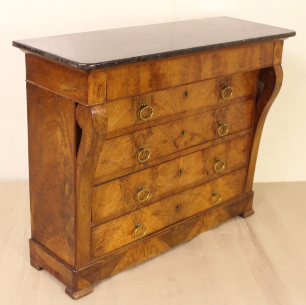 Slender Flame Mahogany French Commode