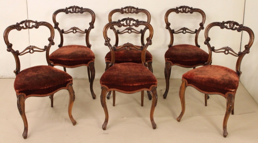 Set of 6 Victorian Rosewood Chairs