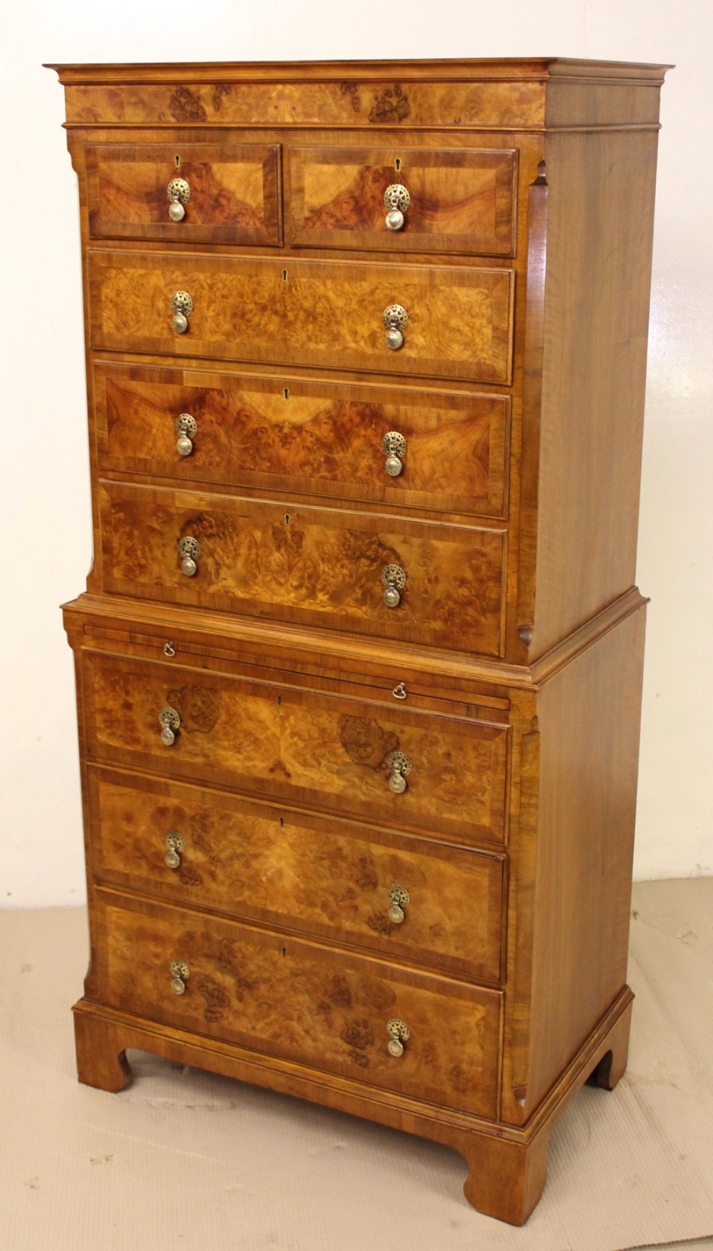 Burr Walnut Chest on Chest