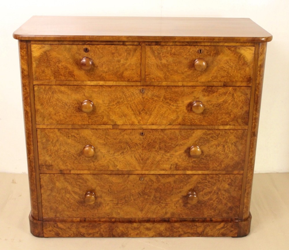 Victorian Burr Walnut Chest of Drawers