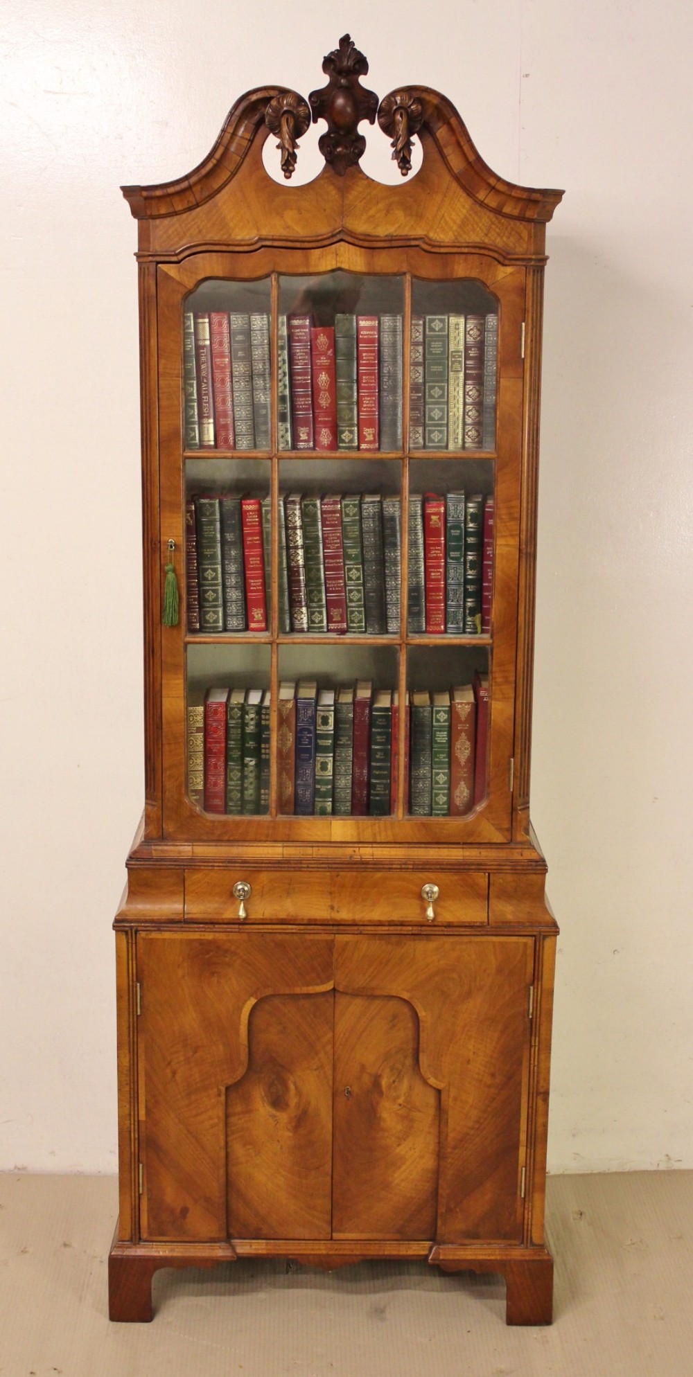 Superb Burr Walnut Display Bookcase
