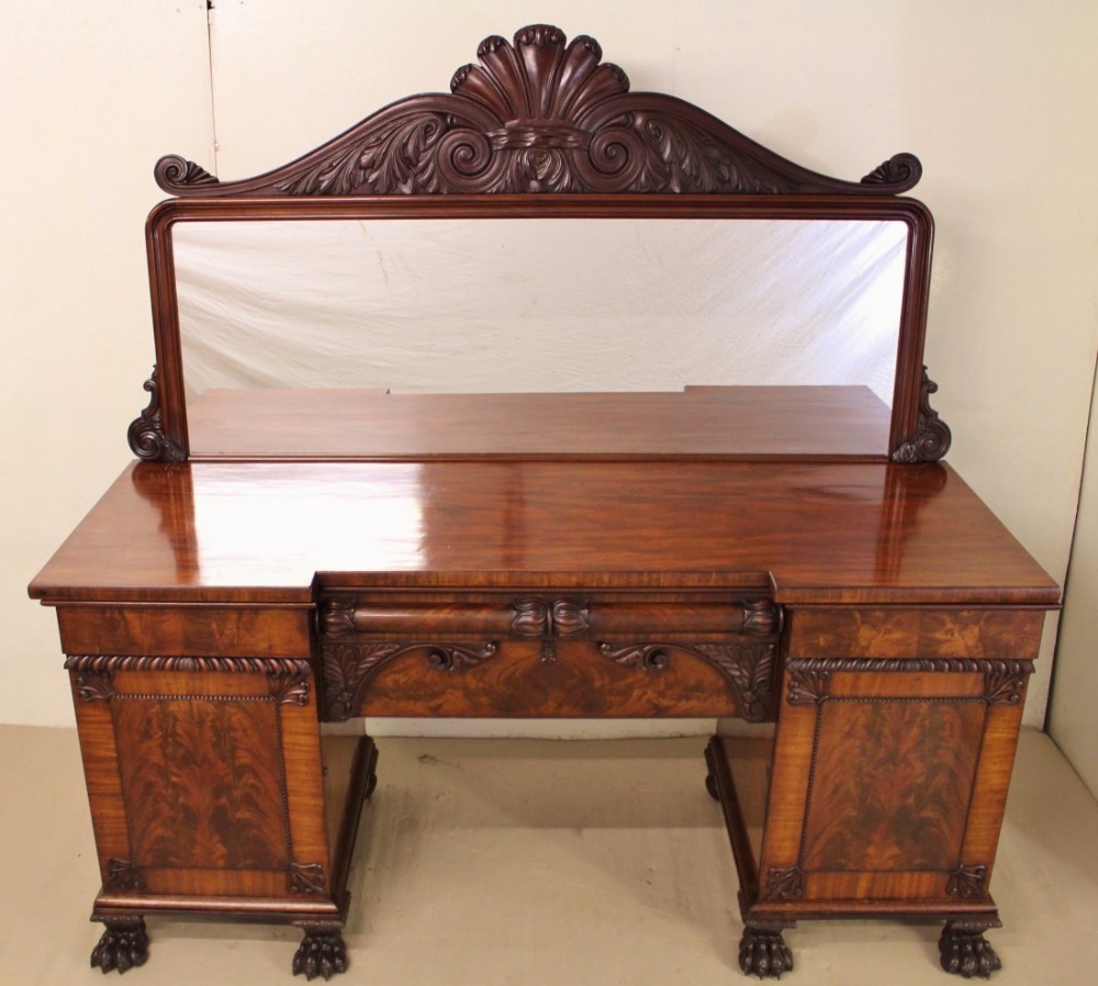 Imposing William IV Mahogany Mirror Backed Sideboard