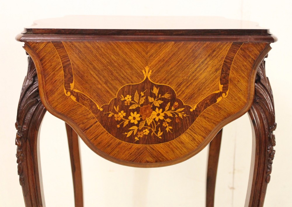 Marquetry Inlaid Rosewood Work Table View IV