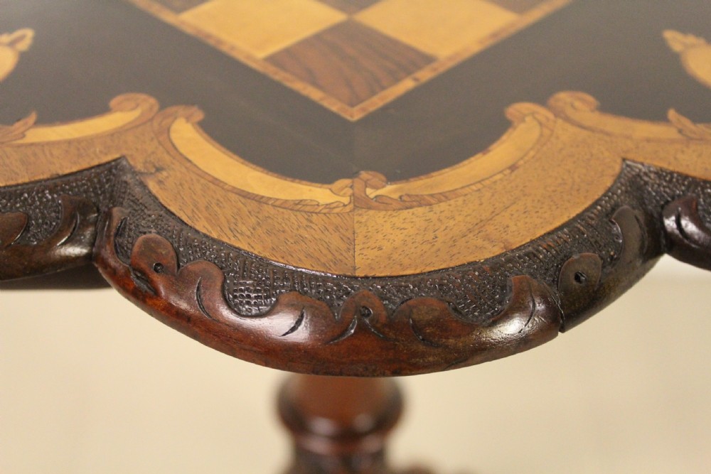Victorian Inlaid Walnut Chess Top Table View II