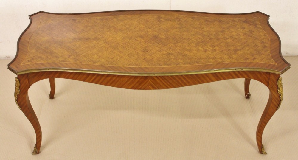 French Kingwood Parquetry Coffee Table View II