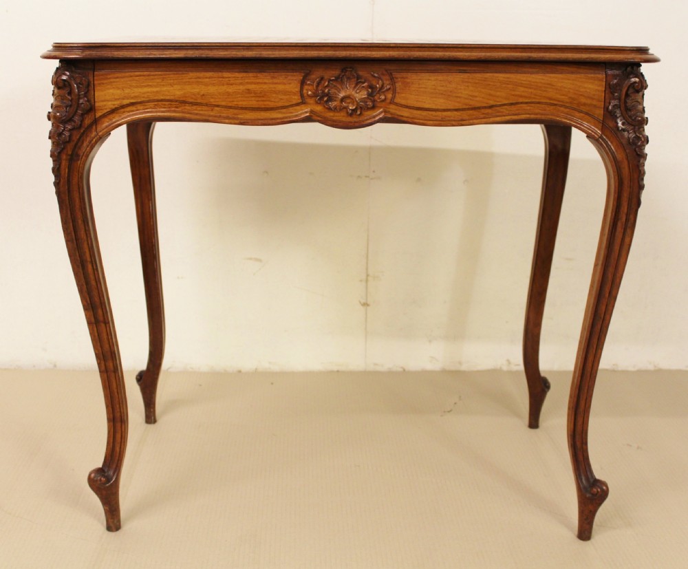 French Walnut Parquetry Topped Side Table View VI