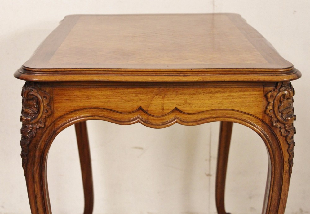 French Walnut Parquetry Topped Side Table View XIII