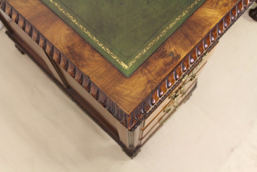 Chippendale Style Walnut Pedestal Desk View XII