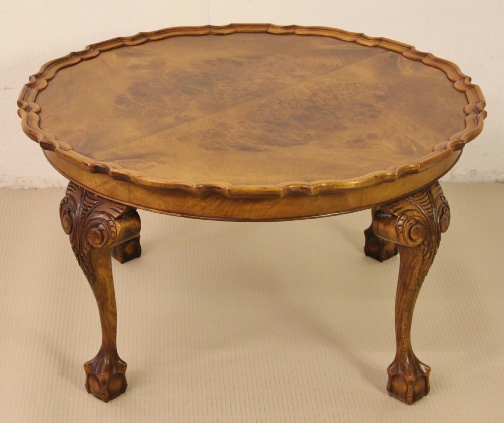 Round Burr Walnut Coffee Table