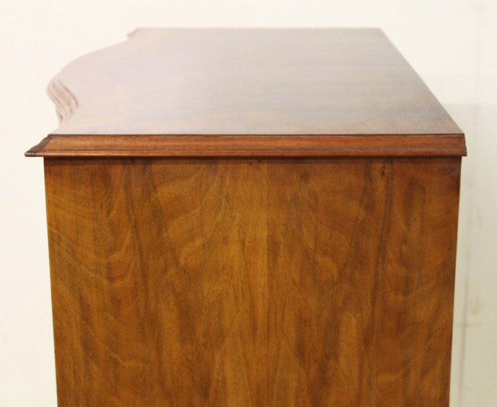 Tall Burr Walnut Serpentine Chest of Drawers View XII
