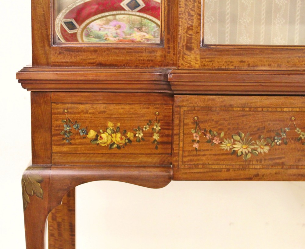 Painted and Inlaid Satinwood Display Cabinet View II
