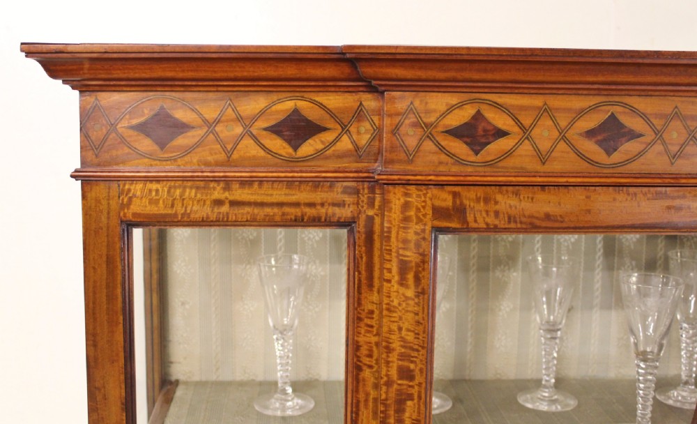 Painted and Inlaid Satinwood Display Cabinet View IV