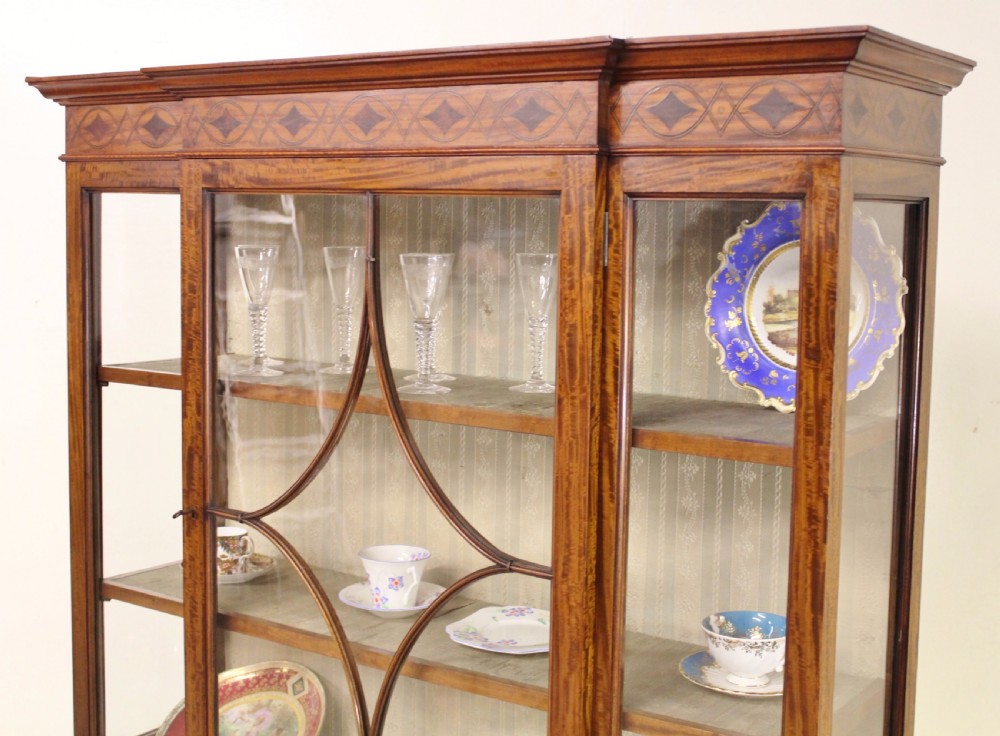 Painted and Inlaid Satinwood Display Cabinet View XIII