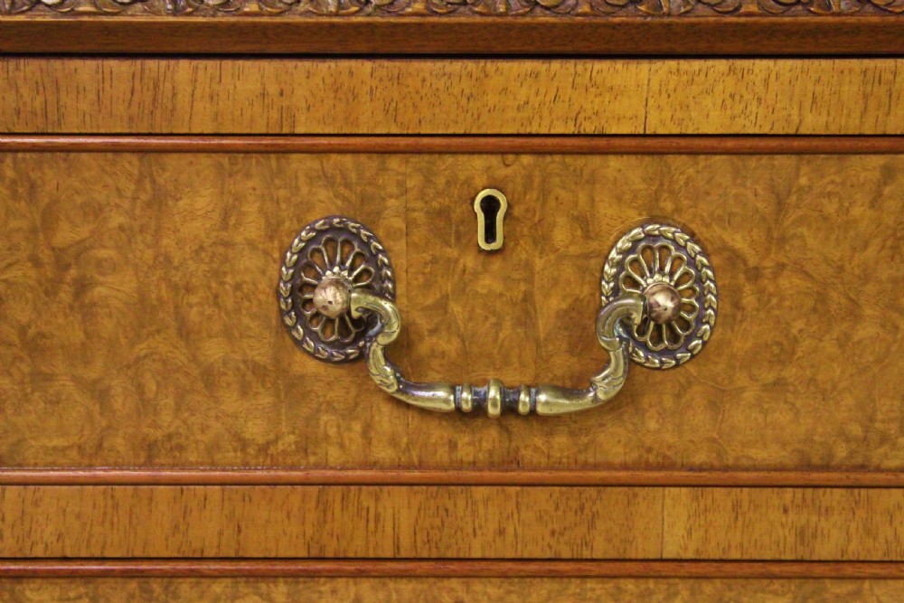 Domed Top Burr Walnut Bureau Bookcase View X