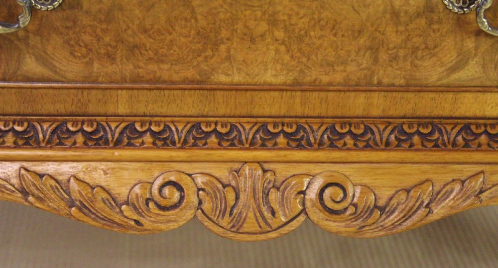 Domed Top Burr Walnut Bureau Bookcase View XII