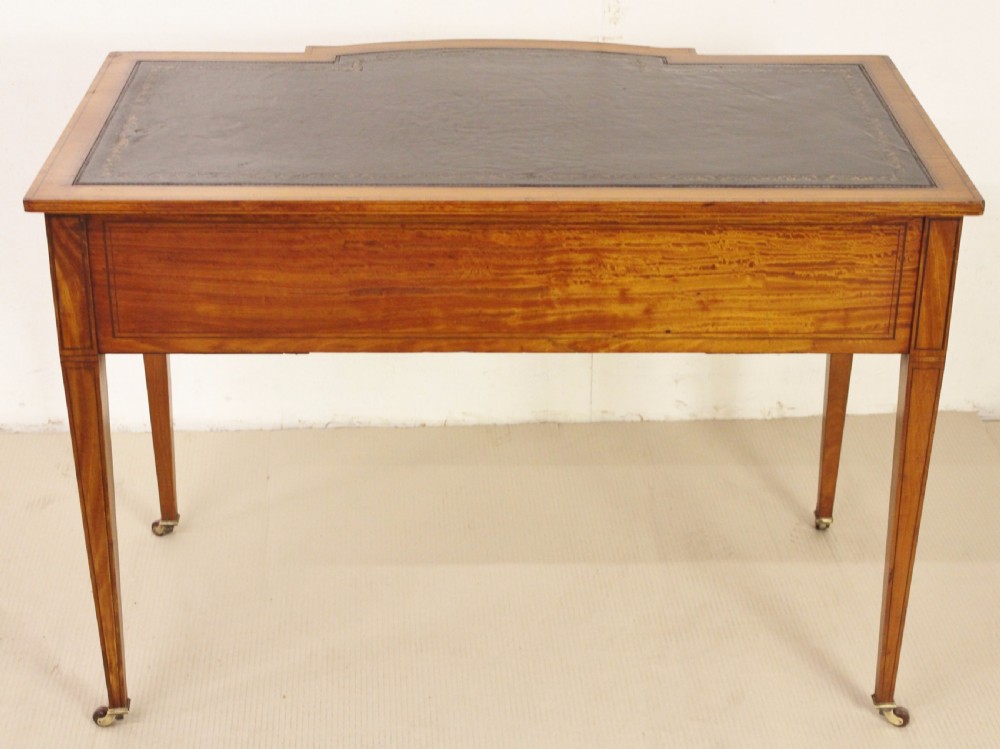 Inlaid Satinwood Writing Table by Maple and Co View III