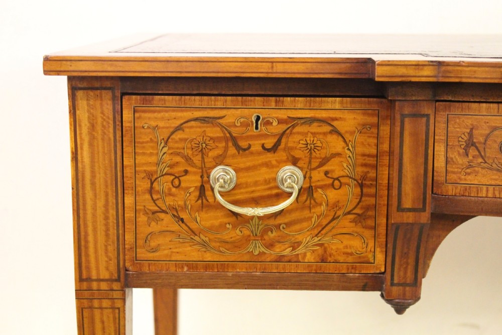 Inlaid Satinwood Writing Table by Maple and Co View VIII