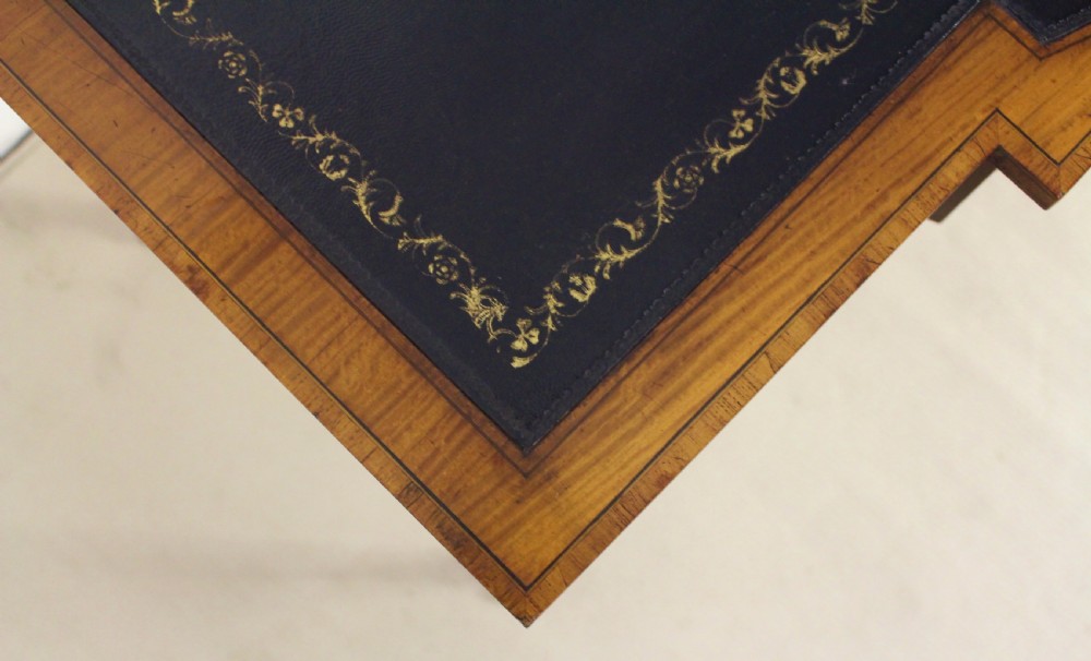 Inlaid Satinwood Writing Table by Maple and Co View XI