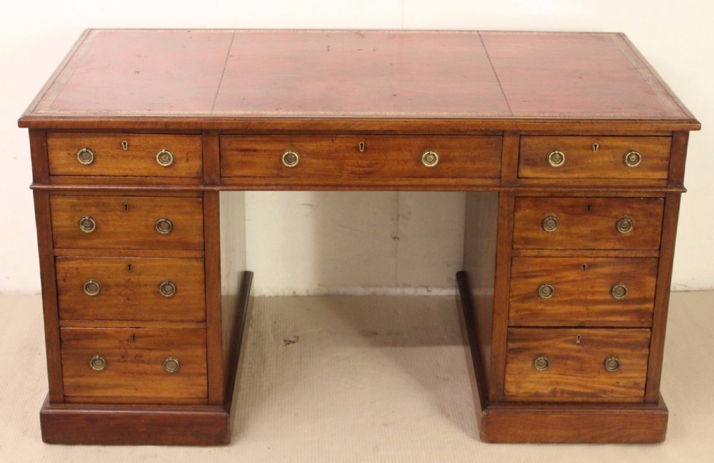 Victorian Mahogany Pedestal Desk by Jas Shoolbred View II