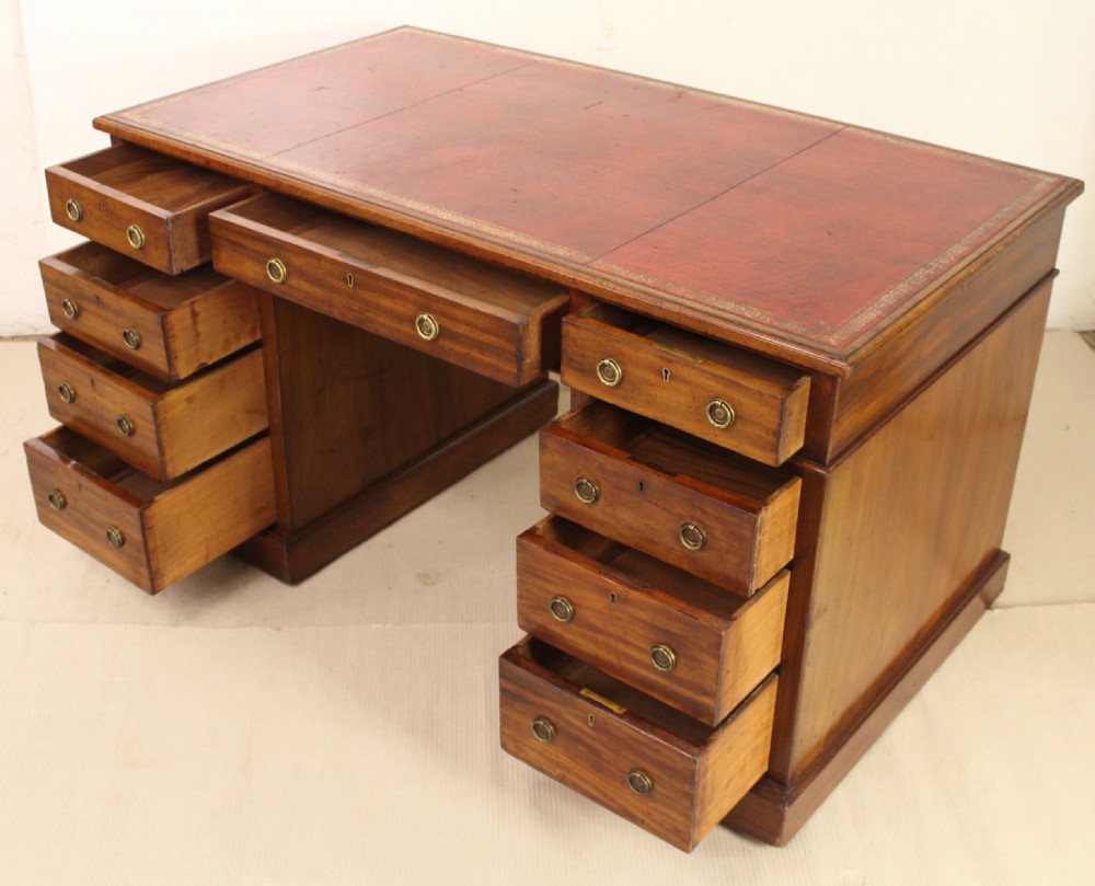 Victorian Mahogany Pedestal Desk by Jas Shoolbred View IV