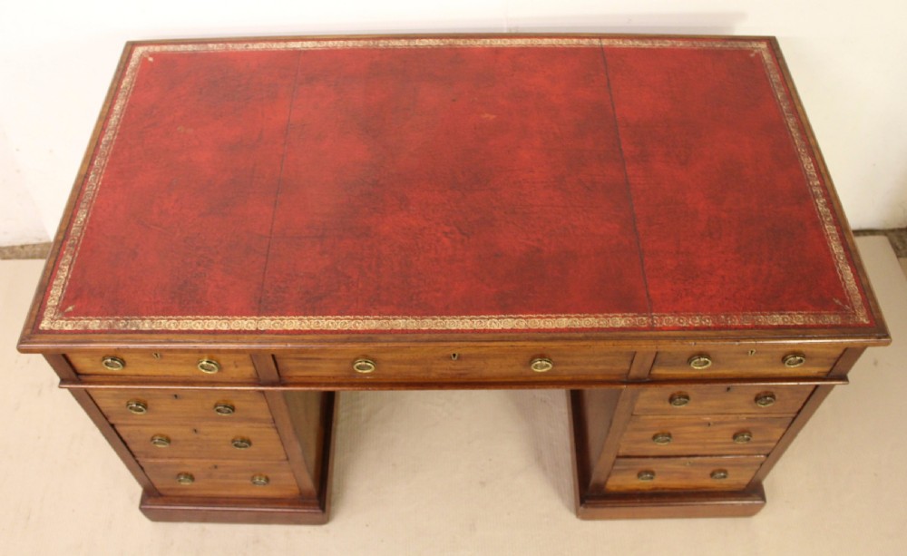 Victorian Mahogany Pedestal Desk by Jas Shoolbred View V