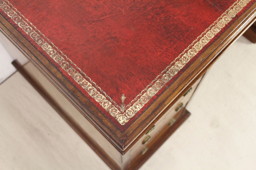 Victorian Mahogany Pedestal Desk by Jas Shoolbred View IX