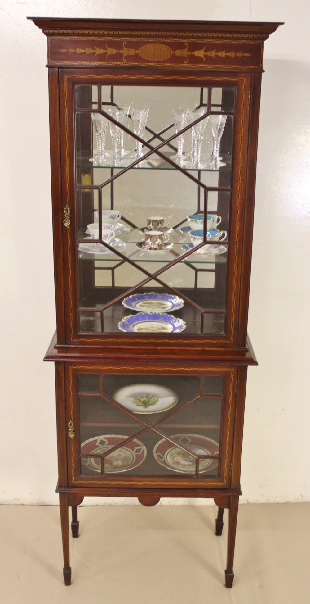 Inlaid Mahogany Display Cabinet
