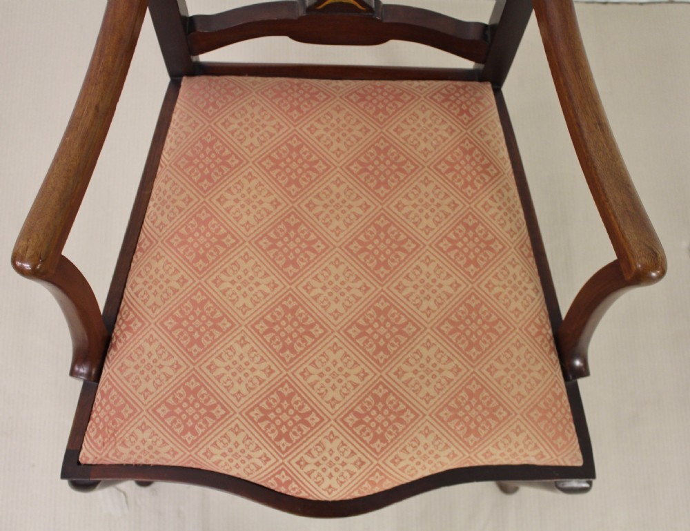 Inlaid Mahogany Art Nouveau Armchair View III